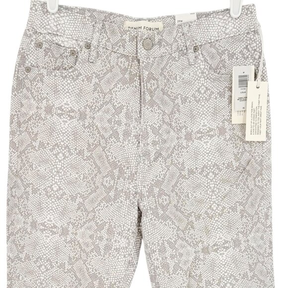 Aritzia Denim Forum Women The Lola Snake Print Light Brown Skinny Crop Jeans 29W - Picture 3 of 12